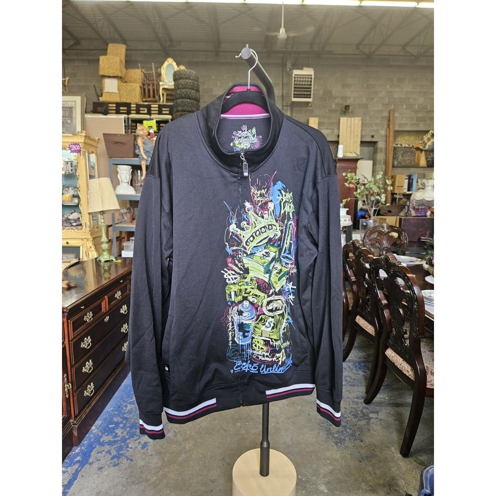 Vintage Ecko Unlimited 1972 Jacket Men's Size 2XL Graffiti Full Zip